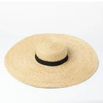 Chapeau Capeline de Plage pour Femme en Paille de Blé Naturelle – Image 2