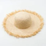 Chapeau de Soleil en Raphia Style Florentin - Capeline à Bords Frangés – Image 5