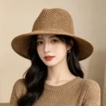 Chapeau de soleil en paille style fedora pour femme – Image 10