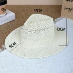 Chapeau de soleil en paille style fedora pour femme – Image 8