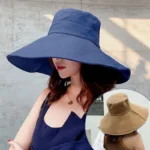 Chapeau de soleil pliable à large bord en coton – Image 2