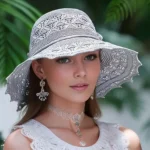 Chapeau de soleil en dentelle et maille – Image 6