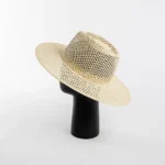 Chapeau de paille tressé à la main avec large bord pour la protection solaire – Image 5