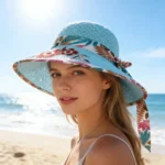 Chapeau de soleil motif floral et protection solaire – Image 4