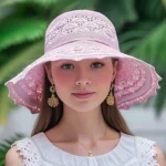 Chapeau de soleil en dentelle et maille – Image 5