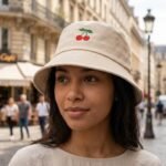 Chapeau bob brodé avec motif cerises – Image 5