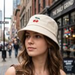 Chapeau bob brodé avec motif cerises – Image 3