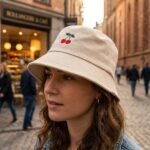 Chapeau bob brodé avec motif cerises – Image 2