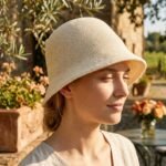 Bob tricoté en polyester avec protection anti-UV pour femme
