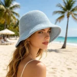 Bob tricoté en polyester avec protection anti-UV pour femme – Image 3