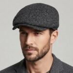 Casquette plate ajustable à motifs chevrons style rétro vintage – Image 4