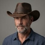 Chapeau de cowboy avec lanières tressées et détail métallique – Image 3