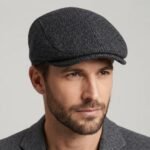Casquette plate ajustable à motifs chevrons style rétro vintage – Image 3