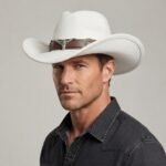Chapeau de cowboy unisexe avec ceinture en cuir et taureau