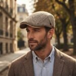 Casquette plate ajustable à motifs fins