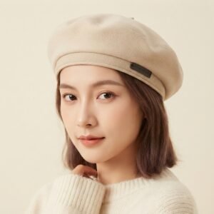 Béret en tweed style britannique chic pour femme