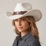 Chapeau de cowboy unisexe avec ceinture en cuir et taureau – Image 2