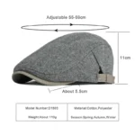 Casquette plate ajustable à motifs fins – Image 6