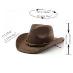Chapeau de cowboy avec lanières tressées et détail métallique – Image 2