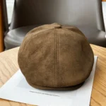 Casquette plate rétro en suédine unisexe style gavroche – Image 6