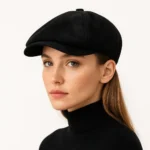 Casquette plate rétro en suédine unisexe style gavroche – Image 5