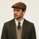 Casquette plate rétro en suédine unisexe style gavroche – Image 2