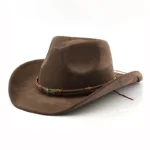 Chapeau de cowboy avec lanières tressées et détail métallique