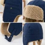 Chapka bleu et doublure aspect mouton – Image 6