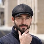 Casquette gavroche noire en maille filet respirante