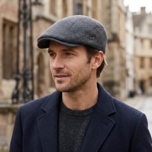 Casquette plate pour homme à texture nattée