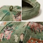 Béret vert olive en jacquard tapisserie motif village – Image 8