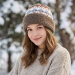 Bonnet en maille bouclée à revers