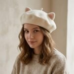 Béret pour femmes avec oreilles de chat mignonnes