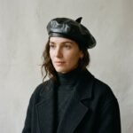 Béret en cuir pour femme style parisien rétro – Image 4