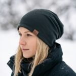 Bonnet slouchy noir fin en tissu respirant – Image 8