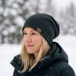 Bonnet slouchy noir fin en tissu respirant – Image 5