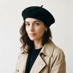 Béret d'artiste français classique noir pour femme – Image 4