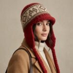 Bonnet péruvien blanc cassé à visière et cache-oreilles motifs jacquard – Image 5