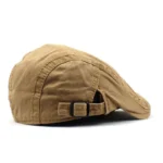Casquette plate beige dromadaire en coton délavé – Image 8
