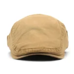 Casquette plate beige dromadaire en coton délavé – Image 5