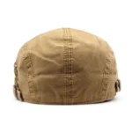 Casquette plate beige dromadaire en coton délavé – Image 7