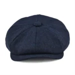 Casquette gavroche bleu marine à motifs chevron – Image 4