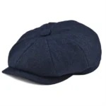 Casquette gavroche bleu marine à motifs chevron – Image 3