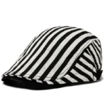 Casquette plate à rayures noires et blanches – Image 2