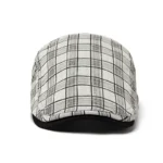 Casquette plate en coton à carreaux style gentleman – Image 4