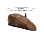 Béret en cuir pour femme style parisien rétro – Image 2