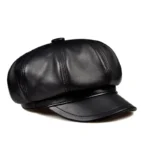 Casquette gavroche en cuir style rétro vintage – Image 3