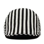 Casquette plate à rayures noires et blanches – Image 3