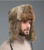 Chapka trappeur marron en fausse fourrure style raton laveur – Image 2