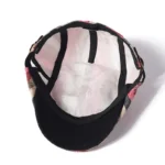 Casquette plate en coton à rayures et motifs arabesques – Image 3